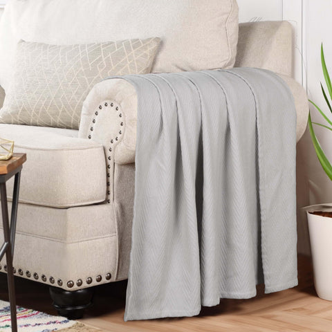 Lightweight Cotton Blanket – Metro Chevron, All-Season Bedding