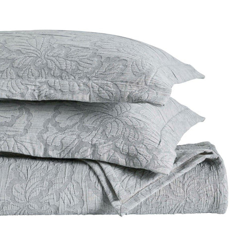 Cotton Bedspread Sets 3-Piece Hibiscus Floral Jacquard Matelassé