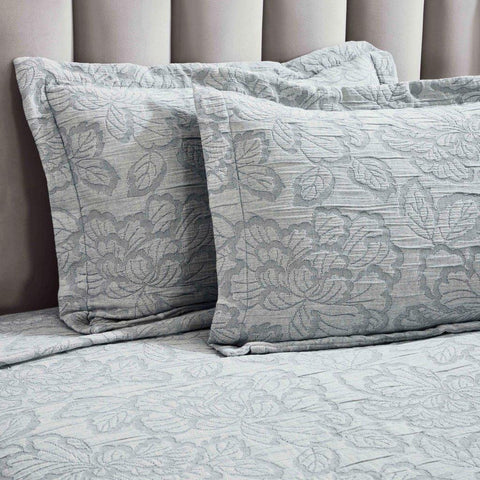 Cotton Bedspread Sets 3-Piece Hibiscus Floral Jacquard Matelassé