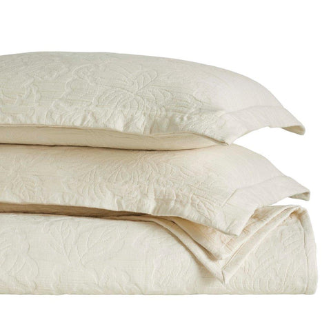 Cotton Bedspread Sets 3-Piece Hibiscus Floral Jacquard Matelassé