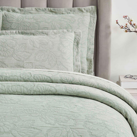 Cotton Bedspread Sets 3-Piece Hibiscus Floral Jacquard Matelassé