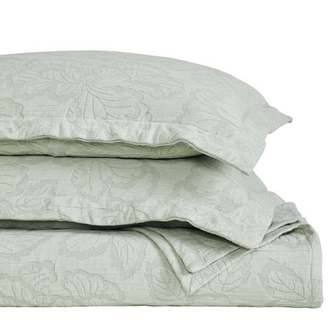 Cotton Bedspread Sets 3-Piece Hibiscus Floral Jacquard Matelassé