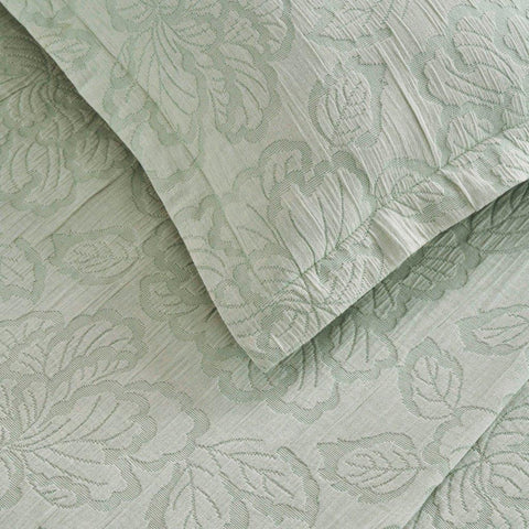 Cotton Bedspread Sets 3-Piece Hibiscus Floral Jacquard Matelassé
