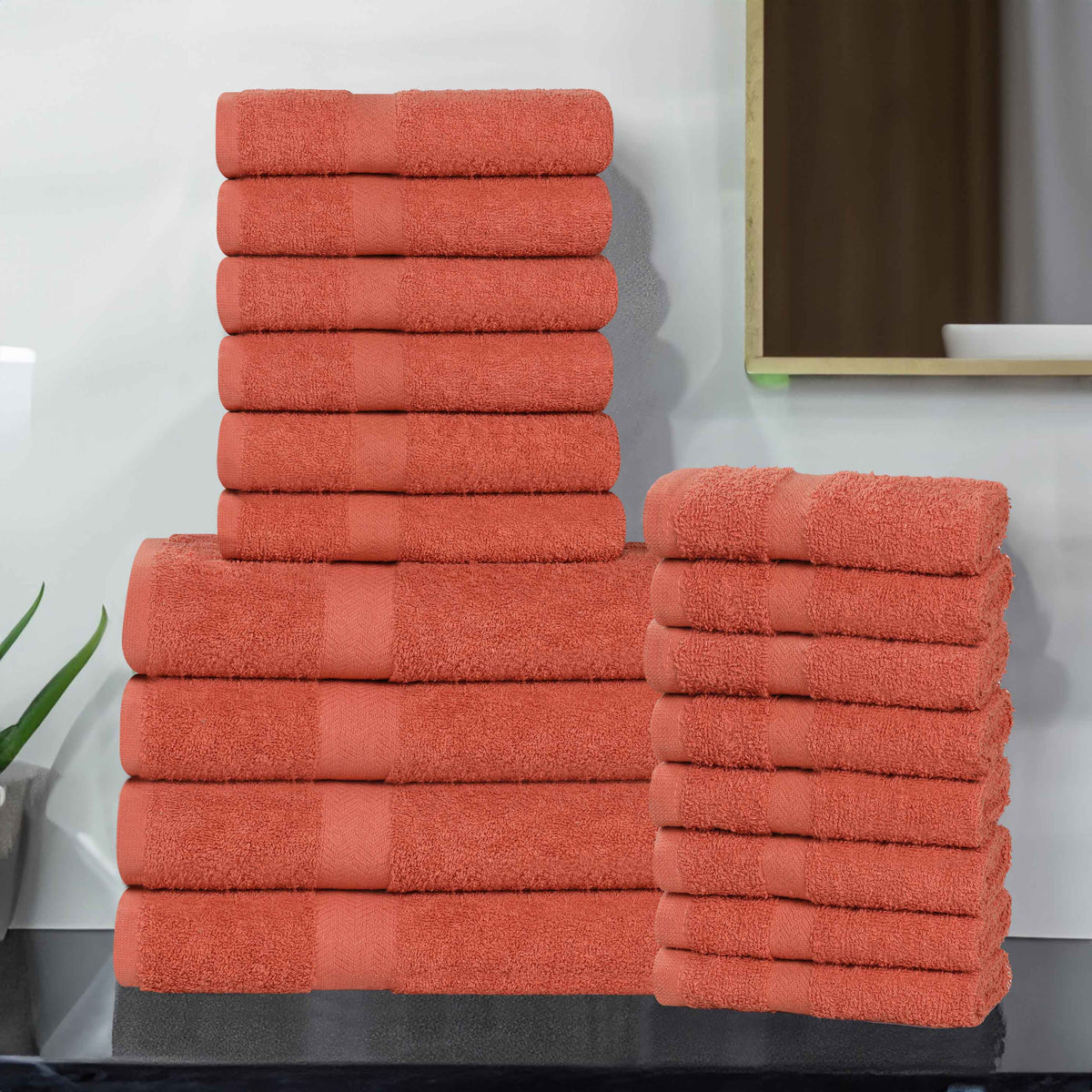 Highly Absorbent Eco-Friendly Soft Cotton 18 Piece Towel Set