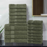 Highly Absorbent Eco-Friendly Soft Cotton 18 Piece Towel Set