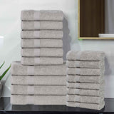 Highly Absorbent Eco-Friendly Soft Cotton 18 Piece Towel Set