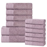 Cotton Waffle Border Towel Set 12-Piece - Honeycomb