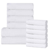 Cotton Waffle Border Towel Set 12-Piece - Honeycomb