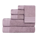 Honeycomb Textured Waffle Border Cotton 6 Piece Towel Set