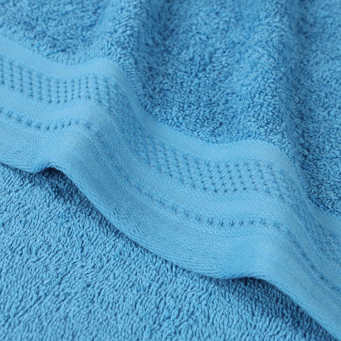 Honeycomb Textured Waffle Border Cotton Face Towels, Set of 12