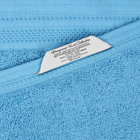Honeycomb Textured Waffle Border Cotton Face Towels, Set of 12