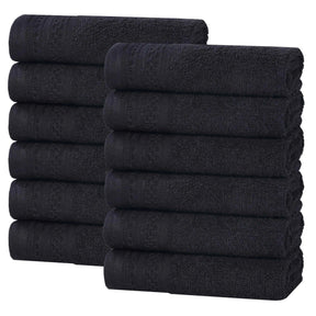 Honeycomb Textured Waffle Border Cotton Face Towels, Set of 12