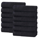Honeycomb Textured Waffle Border Cotton Face Towels, Set of 12