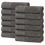 Honeycomb Textured Waffle Border Cotton Face Towels, Set of 12
