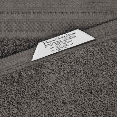 Honeycomb Textured Waffle Border Cotton Face Towels, Set of 12