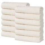 Honeycomb Textured Waffle Border Cotton Face Towels, Set of 12