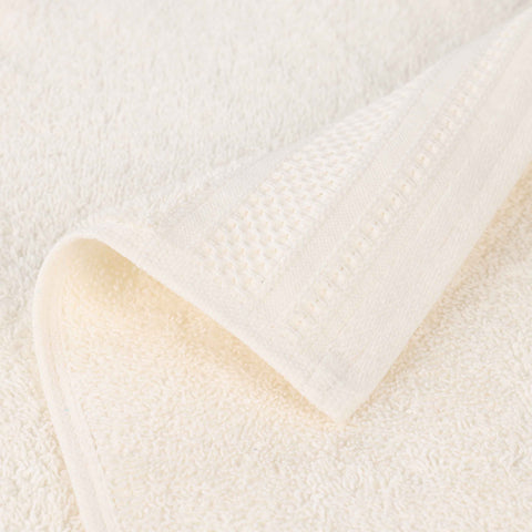 Honeycomb Textured Waffle Border Cotton Face Towels, Set of 12
