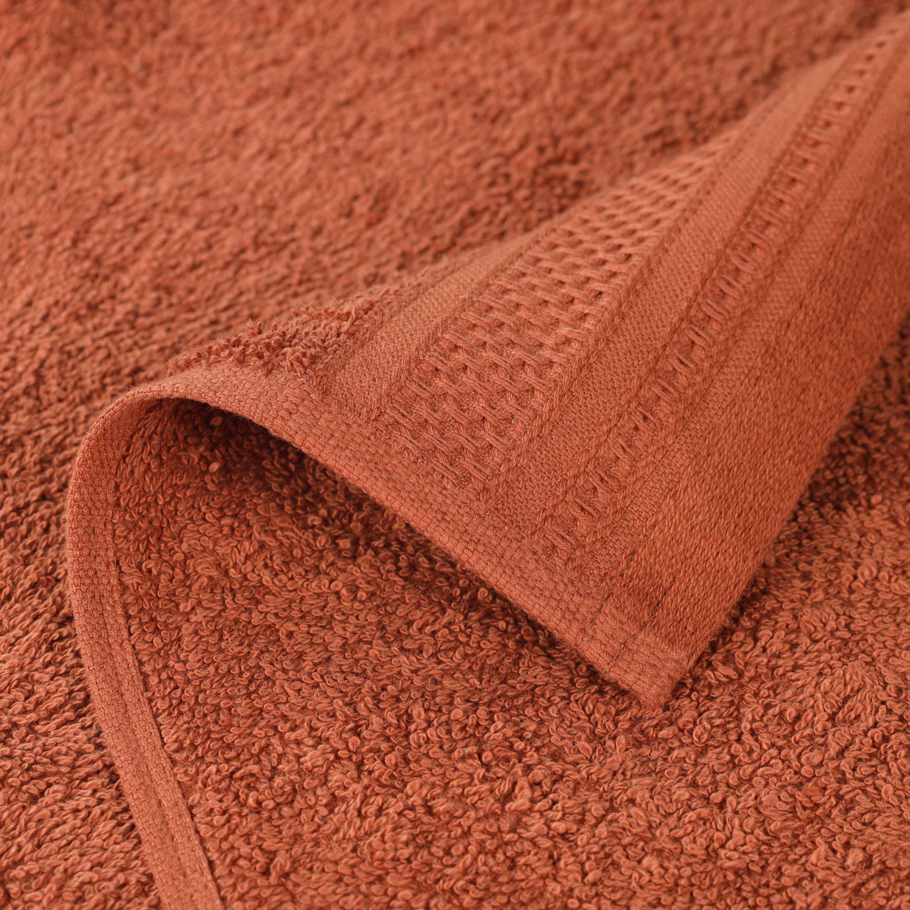 Honeycomb Textured Waffle Border Cotton Face Towels, Set of 12