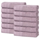 Honeycomb Textured Waffle Border Cotton Face Towels, Set of 12