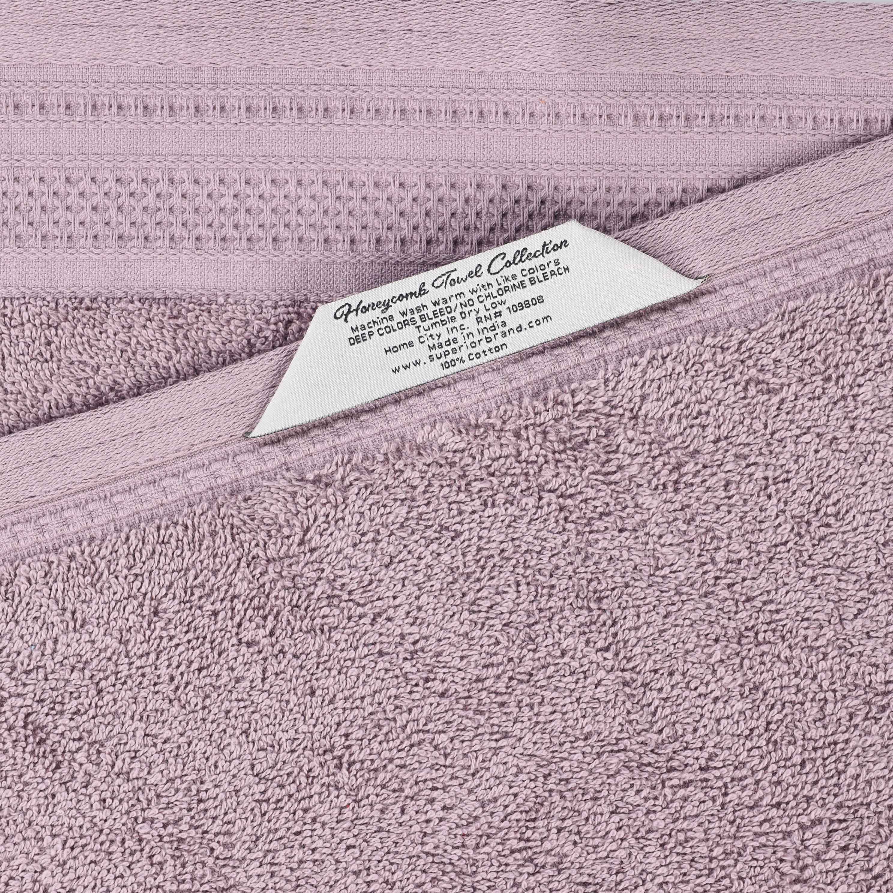 Honeycomb Textured Waffle Border Cotton Face Towels, Set of 12