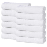Honeycomb Textured Waffle Border Cotton Face Towels, Set of 12