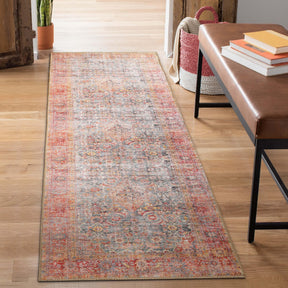 Huda Rustic Oriental Medallion Indoor Large Area Rugs Or Runner Rug