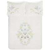 100% Cotton Hyacinth Floral Embroidered Duvet Cover Set