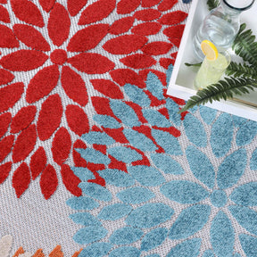 Hydrangea Vintage Area Rug Floral Medallion Indoor Outdoor Rugs