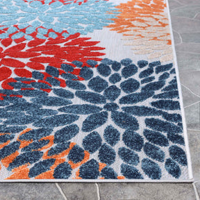 Hydrangea Vintage Area Rug Floral Medallion Indoor Outdoor Rugs