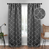 Imperial Trellis Washable Room Darkening Blackout Curtains, Set of 2
