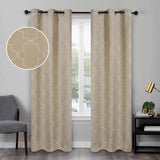 Imperial Trellis Washable Room Darkening Blackout Curtains, Set of 2