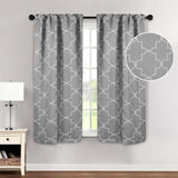 Imperial Trellis Washable Room Darkening Blackout Curtains, Set of 2