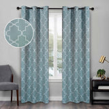 Imperial Trellis Washable Room Darkening Blackout Curtains, Set of 2