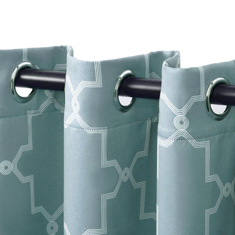 Imperial Trellis Washable Room Darkening Blackout Curtains, Set of 2