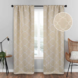 Imperial Trellis Washable Room Darkening Blackout Curtains, Set of 2