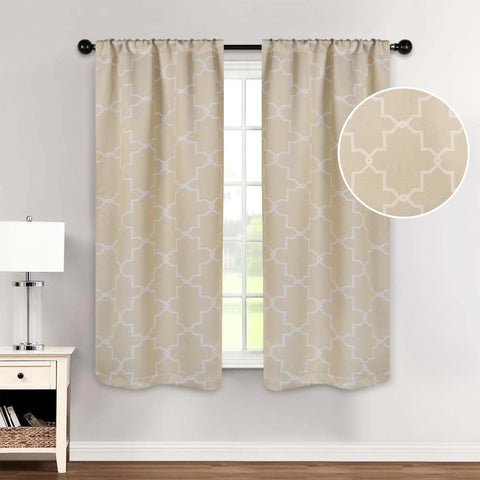 Imperial Trellis Washable Room Darkening Blackout Curtains, Set of 2