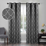 Imperial Trellis Washable Room Darkening Blackout Curtains, Set of 2