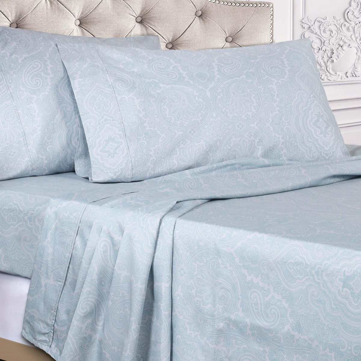 Italian Paisley Cotton Blend 600 Thread Count Deep Pocket Sheet Set