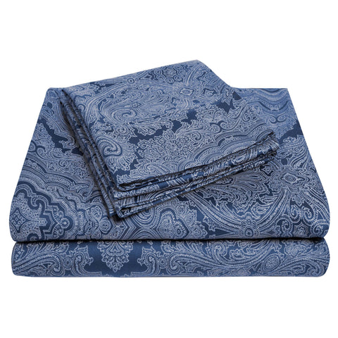 600 Thread Count Paisley Cotton Sheets - Deep Pocket