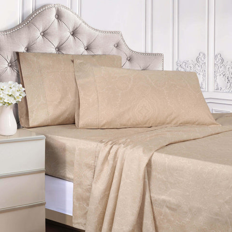 600 Thread Count Paisley Cotton Sheets - Deep Pocket