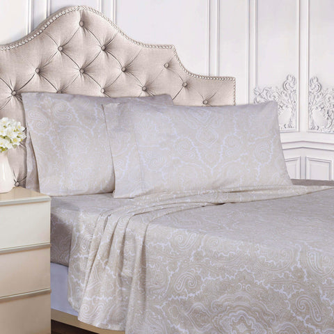 600 Thread Count Paisley Cotton Sheets - Deep Pocket