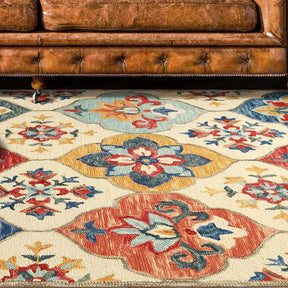 Jacinta Handmade Geometric Floral Hand-Tufted Indoor Area Rug