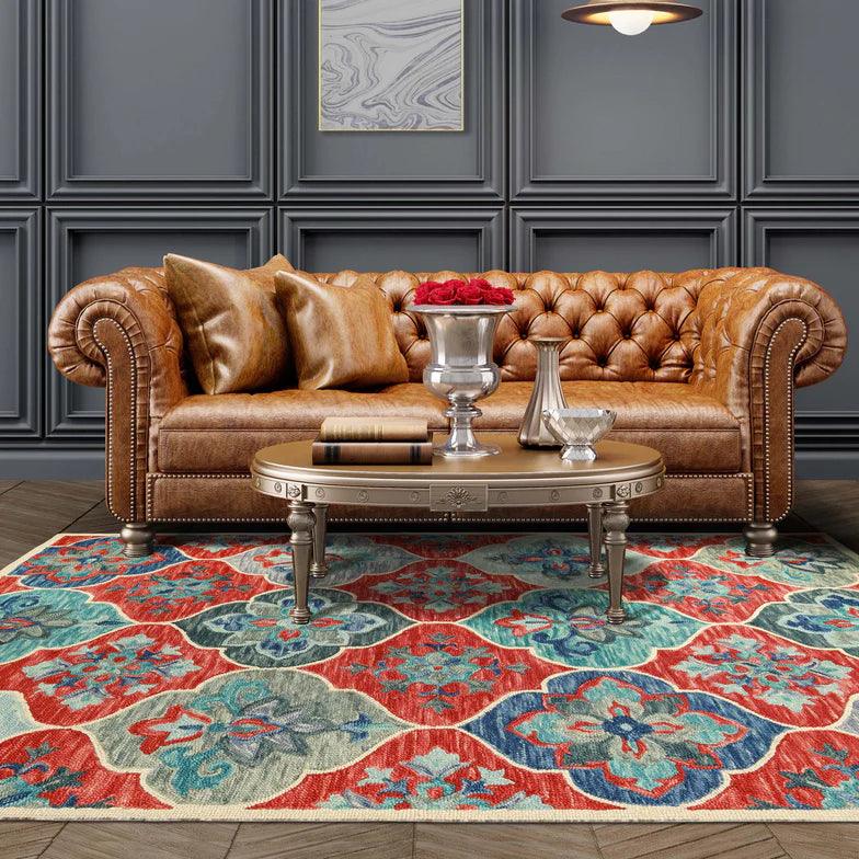 Jacinta Handmade Geometric Floral Hand-Tufted Indoor Area Rug