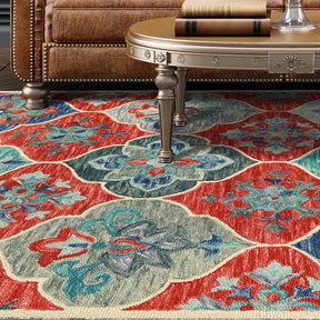 Jacinta Handmade Geometric Floral Hand-Tufted Indoor Area Rug