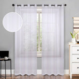 Jackson Striped Sheer Window Curtain Panels, Set of 2