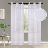 Jackson Striped Sheer Window Curtain Panels, Set of 2