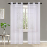 Jackson Striped Sheer Window Curtain Panels, Set of 2