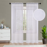 Jackson Striped Sheer Window Curtain Panels, Set of 2