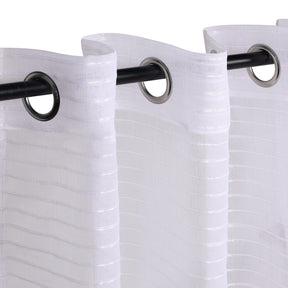 Jackson Striped Sheer Window Curtain Panels, Set of 2