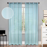 Jackson Striped Sheer Window Curtain Panels, Set of 2
